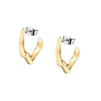 Trussardi T-Design Pendientes de Mujer en Acero Dorado TJAXA05 Trussardi T-Design Pendientes de Mujer en Acero Dorado TJAXA05