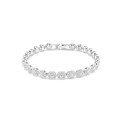 Swarovski Pulsera Tennis Angelic, Talla redonda, Pequeña, Blanca, Baño de rodio Swarovski Pulsera Tennis Angelic, Talla redonda, Pequeña, Blanca, Baño de rodio