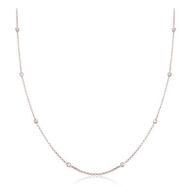 Elli Collar Mujer Solitario con Cristales en Plata Esterlina 925 Elli Collar Mujer Solitario con Cristales en Plata Esterlina 925
