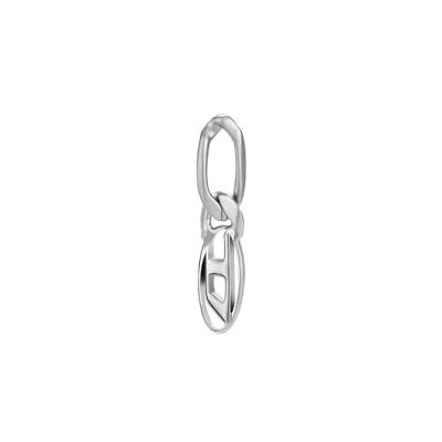 Diesel Pendientes colgantes de acero inoxidable para hombre con cierre de aro, Gris frío Diesel Pendientes colgantes de acero inoxidable para hombre con cierre de aro, Gris frío