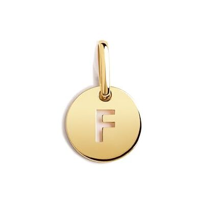 SINGULARU Mini Medallion Letter. Colgante Inicial en Plata de Ley 925 con Acabado Baño de Oro de 18 Kt. Combinable con Collar. Joyas para Mujer. Letra F SINGULARU Mini Medallion Letter. Colgante Inicial en Plata de Ley 925 con Acabado Baño de Oro de 18 Kt. Combinable con Collar. Joyas para Mujer. Letra F