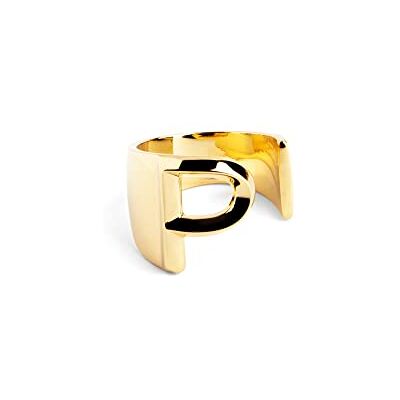 SINGULARU Anillo Personalizado Letter Signet. Macizo Ajustable. Latón con Acabado Baño de Oro de 18 Kt. Talla Unica. Joyas para Mujer. Letra P SINGULARU Anillo Personalizado Letter Signet. Macizo Ajustable. Latón con Acabado Baño de Oro de 18 Kt. Talla Unica. Joyas para Mujer. Letra P