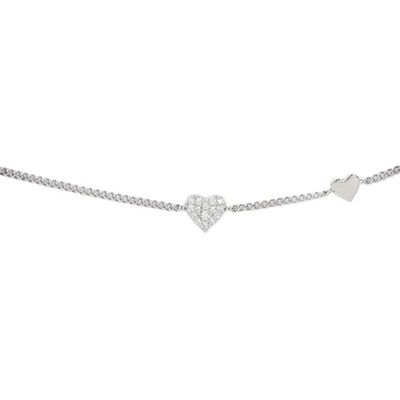 Depesche Pulsera de plata con corazones y brillantes de longitud variable para regalar a amigos y familiares Depesche Pulsera de plata con corazones y brillantes de longitud variable para regalar a amigos y familiares