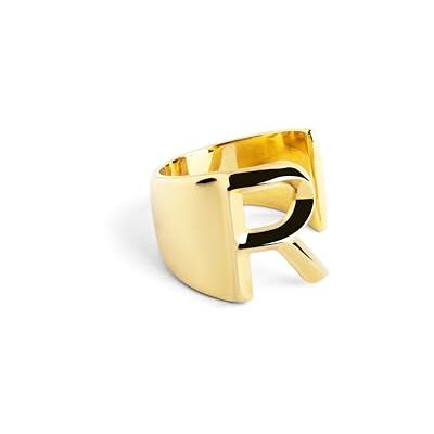 SINGULARU Anillo Personalizado Letter Signet. Macizo Ajustable. Latón con Acabado Baño de Oro de 18 Kt. Talla Unica. Joyas para Mujer. Letra R SINGULARU Anillo Personalizado Letter Signet. Macizo Ajustable. Latón con Acabado Baño de Oro de 18 Kt. Talla Unica. Joyas para Mujer. Letra R