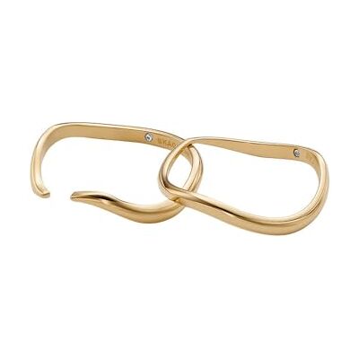 Skagen Anillo para mujer Essential Waves de acero inoxidable dorado, SKJ1788710, Sin piedras preciosas, Oro quemado Skagen Anillo para mujer Essential Waves de acero inoxidable dorado, SKJ1788710, Sin piedras preciosas, Oro quemado