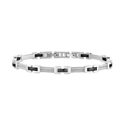 Morellato Pulsera para hombre, Colección CROSS, en acero, pvd negro Morellato Pulsera para hombre, Colección CROSS, en acero, pvd negro