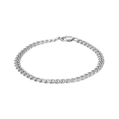 iXXXi Men Pulsera de acero inoxidable para hombre cadena plana plata 20cm, Medium, Acero inoxidable, No es una piedra preciosa iXXXi Men Pulsera de acero inoxidable para hombre cadena plana plata 20cm, Medium, Acero inoxidable, No es una piedra preciosa