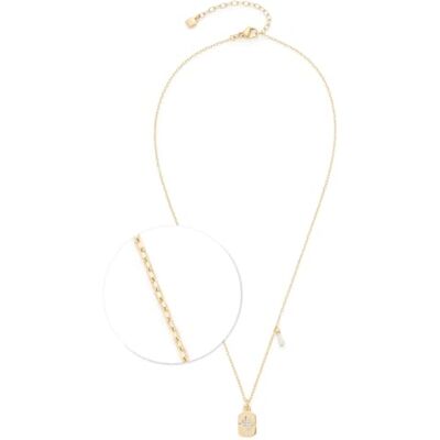 JEWELS BY LEONARDO Collar Ciao Amarila, cadena corta de acero inoxidable dorado, colgante con circonitas y colgante de perlas adicionales, 42-47 cm de longitud, regalo de joyería, , 42 cm, Acero JEWELS BY LEONARDO Collar Ciao Amarila, cadena corta de acero inoxidable dorado, colgante con circonitas y colgante de perlas adicionales, 42-47 cm de longitud, regalo de joyería, , 42 cm, Acero
