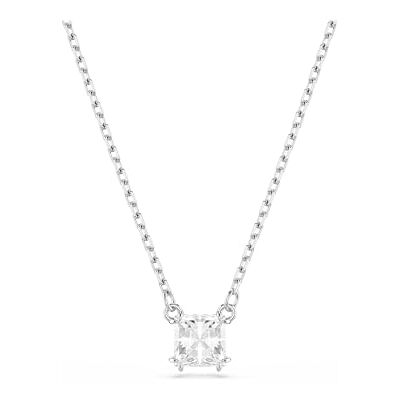 Swarovski Colgante Stilla Attract, Talla cuadrada, Blanco, Baño de rodio Swarovski Colgante Stilla Attract, Talla cuadrada, Blanco, Baño de rodio