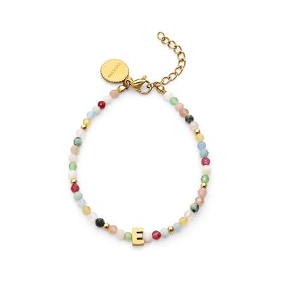 SINGULARU Pulsera Personalizada Letter Altea Colors. Acero con Baño en Oro de 18 Kt y Piedra Natural. Joyas Para Mujer. Letra A. SINGULARU Pulsera Personalizada Letter Altea Colors. Acero con Baño en Oro de 18 Kt y Piedra Natural. Joyas Para Mujer. Letra A.
