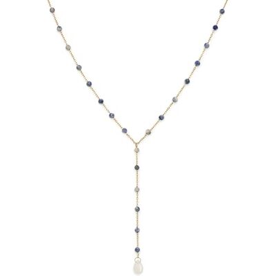 SINGULARU Collar Mujer Y Cianita Stones Acero Baño Oro Acero resistente al agua con baño de Oro de 18kt y piedras cianitas naturales. SINGULARU Collar Mujer Y Cianita Stones Acero Baño Oro Acero resistente al agua con baño de Oro de 18kt y piedras cianitas naturales.