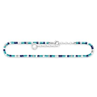 Thomas Sabo Tobillera con piedras azules plata 925 , Eine Grösse, Metal precioso, Ágata Thomas Sabo Tobillera con piedras azules plata 925 , Eine Grösse, Metal precioso, Ágata