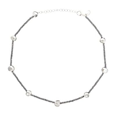 BREIL B Rocks Collar de acero inoxidable decorado con piedras de hematita, longitud mínima: 39 cm, longitud máxima: 45 cm, 45 cm, Acero inoxidable, No es una piedra preciosa BREIL B Rocks Collar de acero inoxidable decorado con piedras de hematita, longitud mínima: 39 cm, longitud máxima: 45 cm, 45 cm, Acero inoxidable, No es una piedra preciosa