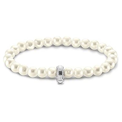 Thomas Sabo Pulsera de cuentas con dijes de plata de ley 925 Thomas Sabo Pulsera de cuentas con dijes de plata de ley 925