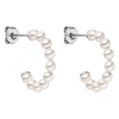 Purelei ® Pure Soul Pendientes de perlas impermeables para mujer, pendientes elegantes de aro con perlas de acero inoxidable, regalos para mujer Purelei ® Pure Soul Pendientes de perlas impermeables para mujer, pendientes elegantes de aro con perlas de acero inoxidable, regalos para mujer