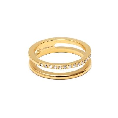 SINGULARU Anillo Mujer Ajustable Bibiana Acero Baño Oro SINGULARU Anillo Mujer Ajustable Bibiana Acero Baño Oro