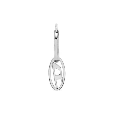 Diesel Pendientes colgantes de acero inoxidable para hombre con cierre de aro, Gris Ceniza Diesel Pendientes colgantes de acero inoxidable para hombre con cierre de aro, Gris Ceniza