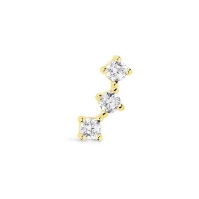 SINGULARU Pendiente Suelto Triple Spark. Plata de Ley 925 con Acabado Baño de Oro de 18 Kt. Cierre Tuerca a Presión. Joyas para Mujer SINGULARU Pendiente Suelto Triple Spark. Plata de Ley 925 con Acabado Baño de Oro de 18 Kt. Cierre Tuerca a Presión. Joyas para Mujer