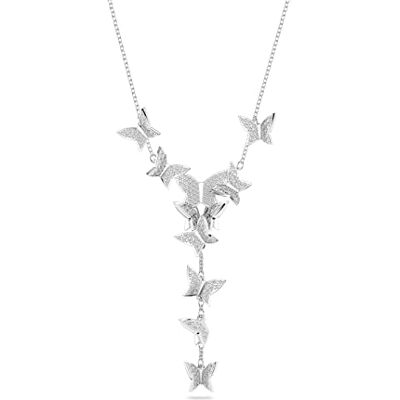 Swarovski Idyllia Lilia Collezione, Farfalla, Bianco, Placcato rodio Swarovski Idyllia Lilia Collezione, Farfalla, Bianco, Placcato rodio