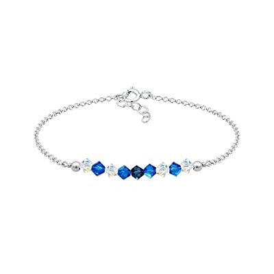 Elli Pulseras para niños con cuentas de color rosa con cristales en plata de ley 925 Elli Pulseras para niños con cuentas de color rosa con cristales en plata de ley 925