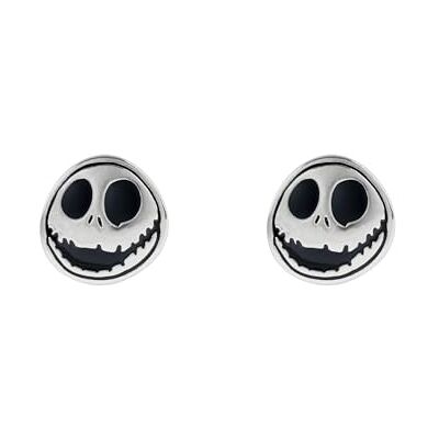 Disney Pendientes de tuerca redondos de Jack Skellington de Pesadilla antes de Navidad, talla única, Latón, No es una piedra preciosa Disney Pendientes de tuerca redondos de Jack Skellington de Pesadilla antes de Navidad, talla única, Latón, No es una piedra preciosa