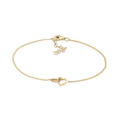 Elli Pulseras El corazón de las damas se entrelaza en plata esterlina 925 bañada en oro Elli Pulseras El corazón de las damas se entrelaza en plata esterlina 925 bañada en oro