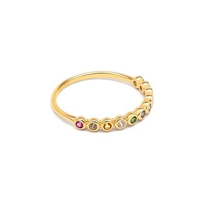 SINGULARU Anillo Orbit. Latón con Acabado en Baño Oro de 8Kt. Joyas para Mujer. Talla 8 SINGULARU Anillo Orbit. Latón con Acabado en Baño Oro de 8Kt. Joyas para Mujer. Talla 8