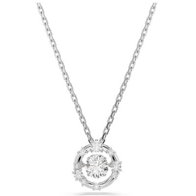 Swarovski Constella Collezione, Taglio rotondo, Pietra danzante, Bianco, Placcato rodio Swarovski Constella Collezione, Taglio rotondo, Pietra danzante, Bianco, Placcato rodio
