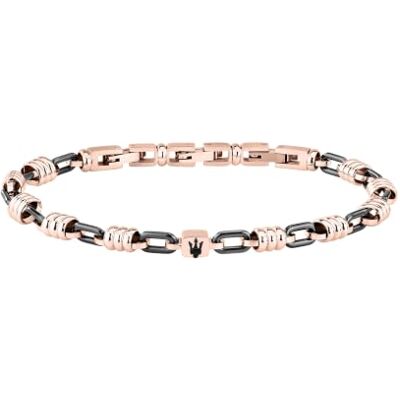 Maserati Ceramic Pulsera de Hombre Acero, Azul, Rose-Gold, Talla 18.5 + 3 cm Maserati Ceramic Pulsera de Hombre Acero, Azul, Rose-Gold, Talla 18.5 + 3 cm