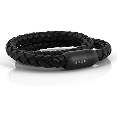 Akitsune Navis Pulsera de cuero Cuerda de vela 8mm de ancho Cosa magnética Cierre Doble envoltura para hombres Maritim Akitsune Navis Pulsera de cuero Cuerda de vela 8mm de ancho Cosa magnética Cierre Doble envoltura para hombres Maritim