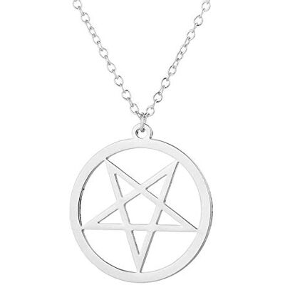 BlackAmazement Colgante de acero inoxidable 316L con cadena de pentagrama estrella quinta estrella pie pentáculo plata negro oro rosa gótico ciclista hombre mujer BlackAmazement Colgante de acero inoxidable 316L con cadena de pentagrama estrella quinta estrella pie pentáculo plata negro oro rosa gótico ciclista hombre mujer