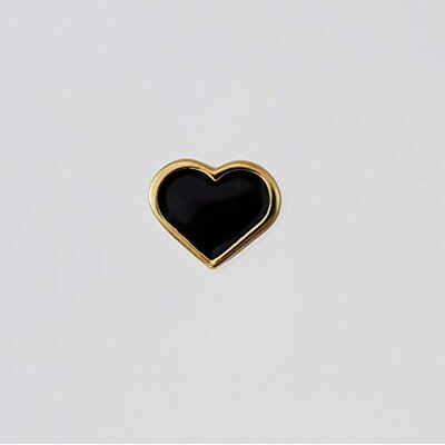 Design Letters Colgante de corazón esmaltado negro (dorado), Talla única Design Letters Colgante de corazón esmaltado negro (dorado), Talla única