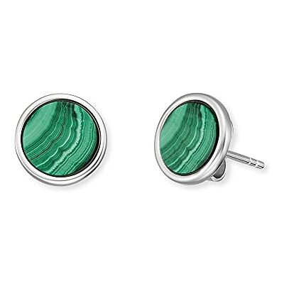 Engelsrufer Pendientes de aro para mujer de plata de ley con colgante de piedra de estraza – cierre de cierre –, Durchmesser 10 mm, Plata, malaquita Engelsrufer Pendientes de aro para mujer de plata de ley con colgante de piedra de estraza – cierre de cierre –, Durchmesser 10 mm, Plata, malaquita