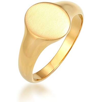 Kuzzoi Anillo de sello para hombre, ovalado, mate, macizo, 12 mm de ancho en plata de ley 925, anillo básico de plata de ley chapada en oro amarillo, anillo para hombres de talla 60 – 66, 0602962120 Kuzzoi Anillo de sello para hombre, ovalado, mate, macizo, 12 mm de ancho en plata de ley 925, anillo básico de plata de ley chapada en oro amarillo, anillo para hombres de talla 60 – 66, 0602962120