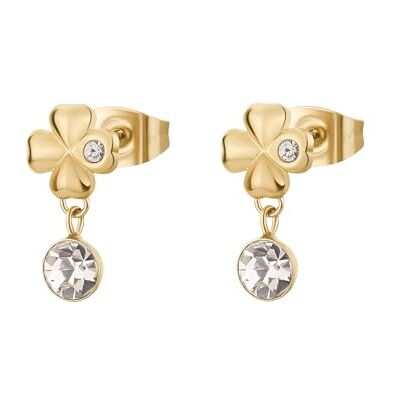 Brosway Pendientes de mujer de acero con símbolo trébol de cuatro hojas, pendientes de mujer colección Chakra – BHKE183 Brosway Pendientes de mujer de acero con símbolo trébol de cuatro hojas, pendientes de mujer colección Chakra – BHKE183