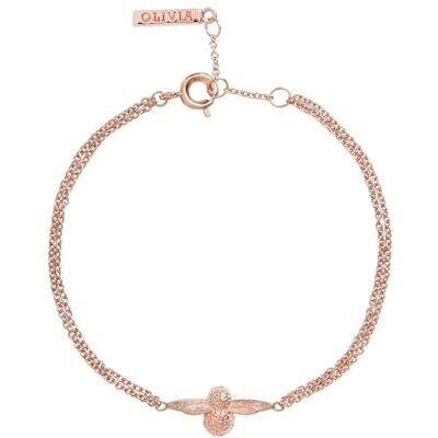 Olivia Burton Pulsera de Cadena para Mujer Colección 3D BEE en Oro Rosa con un Charm Olivia Burton Pulsera de Cadena para Mujer Colección 3D BEE en Oro Rosa con un Charm