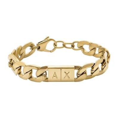 Giorgio Armani Hombre Pulsera de acero inoxidable con cierre de mosquetón, Tono oro oscuro Giorgio Armani Hombre Pulsera de acero inoxidable con cierre de mosquetón, Tono oro oscuro