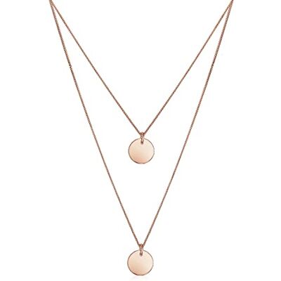 Elli Collar Mujer Colgante Placa de 2 Capas de Tendencia en Plata Esterlina 925 Elli Collar Mujer Colgante Placa de 2 Capas de Tendencia en Plata Esterlina 925