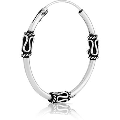 NKlaus Bali Criollo pendiente simple 25mm en Plata de Ley 925 Gótico Medieval NKlaus Bali Criollo pendiente simple 25mm en Plata de Ley 925 Gótico Medieval