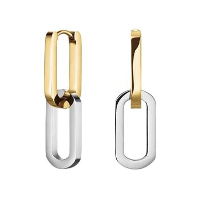 Rosefield Pendientes para mujer de chapado bicolor Bicolor Link Aros Rosefield Pendientes para mujer de chapado bicolor Bicolor Link Aros