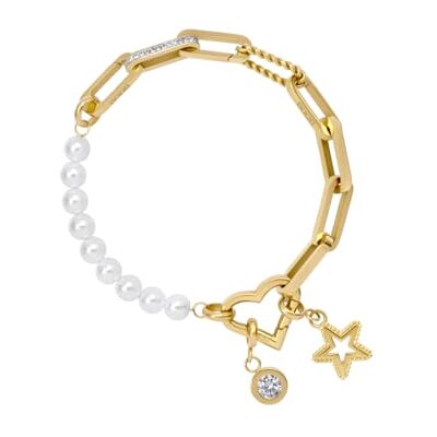 iXXXi Connect Pulsera compuesta Sofie Gold 19cm, 19cm, Acero inoxidable, No es una piedra preciosa iXXXi Connect Pulsera compuesta Sofie Gold 19cm, 19cm, Acero inoxidable, No es una piedra preciosa