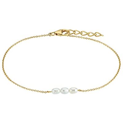 amor Pulsera para Mujer en Plata 925 Chapados en Oro/Dorado Con Perlas AMR-B0060 amor Pulsera para Mujer en Plata 925 Chapados en Oro/Dorado Con Perlas AMR-B0060