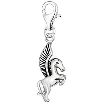Quiges Charm con Cierre Plateado 3D Pegaso Griego Abalorios Joyería de Mujer Quiges Charm con Cierre Plateado 3D Pegaso Griego Abalorios Joyería de Mujer