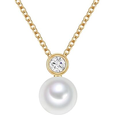 Valero Pearls Collar para Mujer Plata de ley 925 Perlas de agua dulce de cultivo Circonita Cadena de ancla Valero Pearls Collar para Mujer Plata de ley 925 Perlas de agua dulce de cultivo Circonita Cadena de ancla