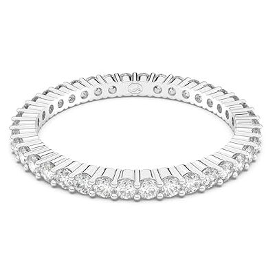 Swarovski Anillo Vittore, Talla redonda, Blanco, Acabado en tono plateado Swarovski Anillo Vittore, Talla redonda, Blanco, Acabado en tono plateado