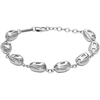 Diesel Pulsera de hombre de acero inoxidable en tono plateado con cierre de langosta, Plomo Diesel Pulsera de hombre de acero inoxidable en tono plateado con cierre de langosta, Plomo