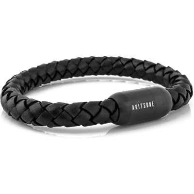 Akitsune Portus Cuerda de Vela Brazalete de Cuero Magnético Cierre de cápsula Mujer Hombreas Ancla Hombre Marítimo Negro Akitsune Portus Cuerda de Vela Brazalete de Cuero Magnético Cierre de cápsula Mujer Hombreas Ancla Hombre Marítimo Negro