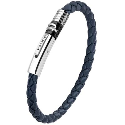 Police Modish Pulsera de cuero trenzado azul para hombres Police Modish Pulsera de cuero trenzado azul para hombres