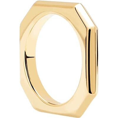 P D PAOLA Anillo de plata de ley chapada en oro de 18 quilates, talla 12, 52/16,6, Plata de ley, Sin piedras preciosas P D PAOLA Anillo de plata de ley chapada en oro de 18 quilates, talla 12, 52/16,6, Plata de ley, Sin piedras preciosas