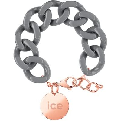 ICE-WATCH ICE Jewellery, Chain bracelet, Chic grey/Rose-gold, Pulsera de malla gris XL para mujer con medalla de oro rosa () ICE-WATCH ICE Jewellery, Chain bracelet, Chic grey/Rose-gold, Pulsera de malla gris XL para mujer con medalla de oro rosa ()